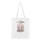 Santa Before I Explain Tote Bag – 100% Cotton Eco-Friendly Reusable Bag