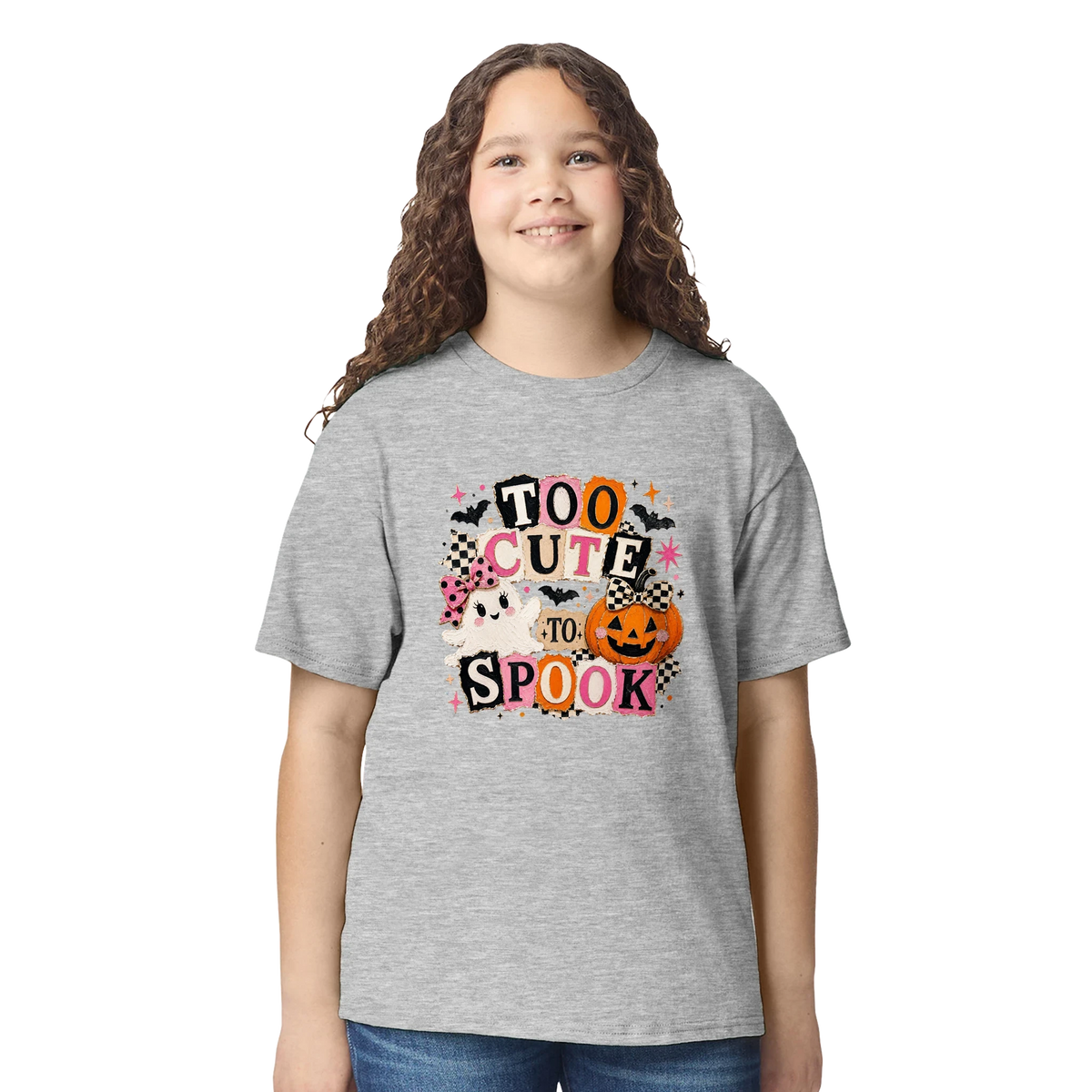 Too Cute To Spook Kids T-Shirt | Premium Heavyweight Cotton Halloween Tee