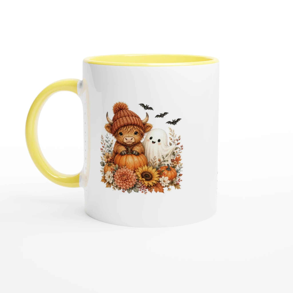 Autumn Highland Cow Ceramic Mug – 18 Unique Designs.