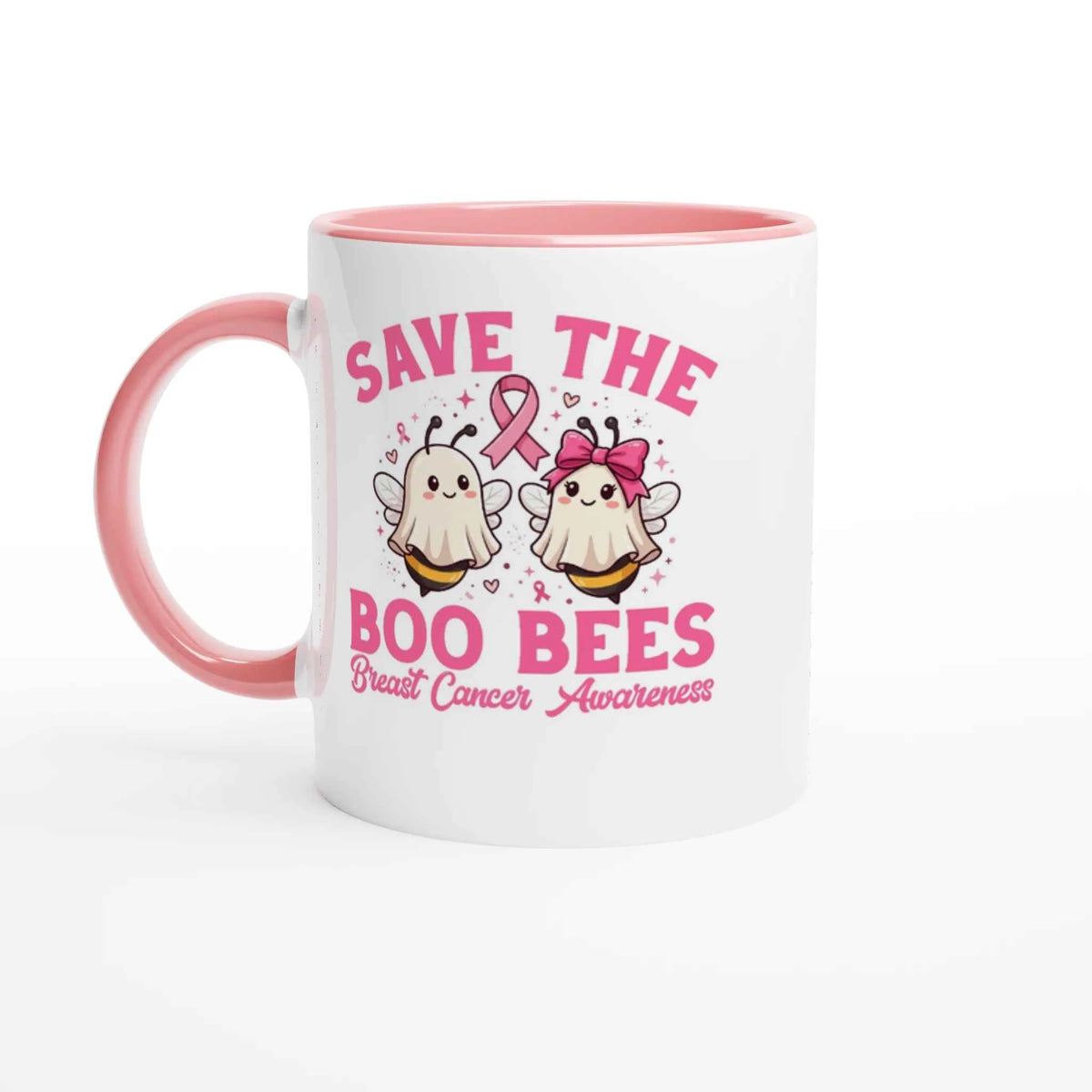 Save the Boo Bees Breast Cancer Awareness Mug – 11oz Ceramic Coffee Cup