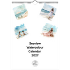 2027 Seaview Watercolour Wall Calendar – Personalised Custom Dates & British Bank Holidays