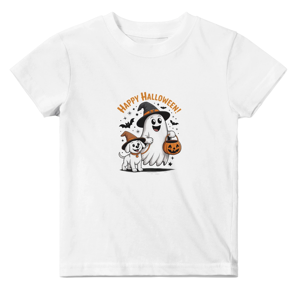 Happy Halloween Spooky Dog Baby Crewneck T-Shirt – Comfortable Cotton Toddler Top