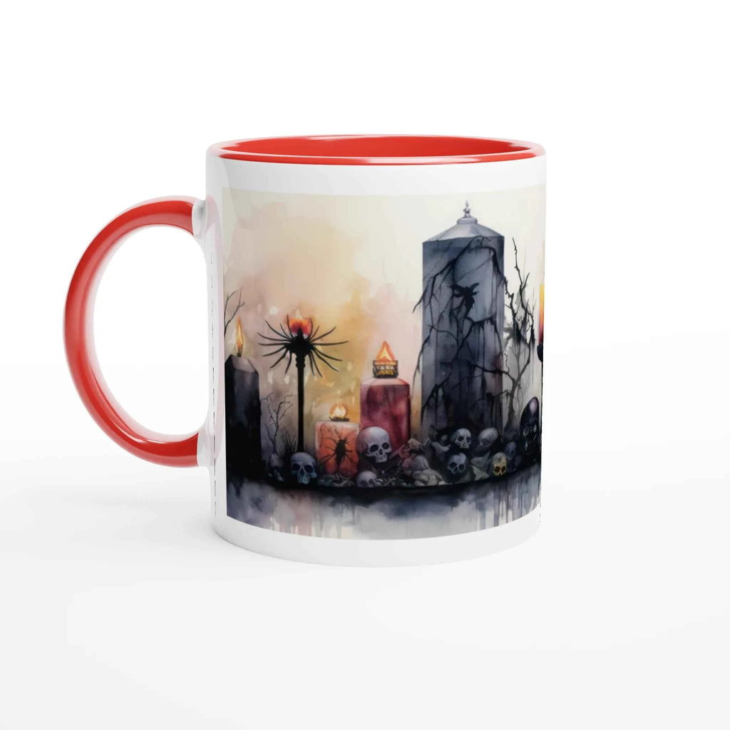 Halloween Ceramic Mug – Three Unique Watercolour Scenes – 11oz