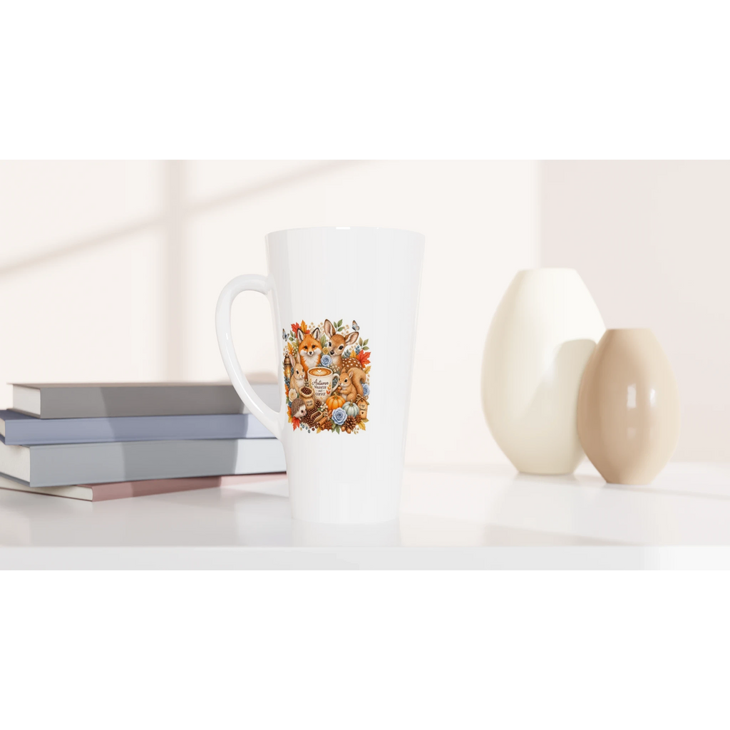 Cozy Autumn Woodland Ceramic Latte Mug – 17oz Seasonal Drinkware