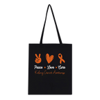 Peace Love Cure Kidney Cancer Awareness Tote Bag – Eco-Friendly 100% Cotton
