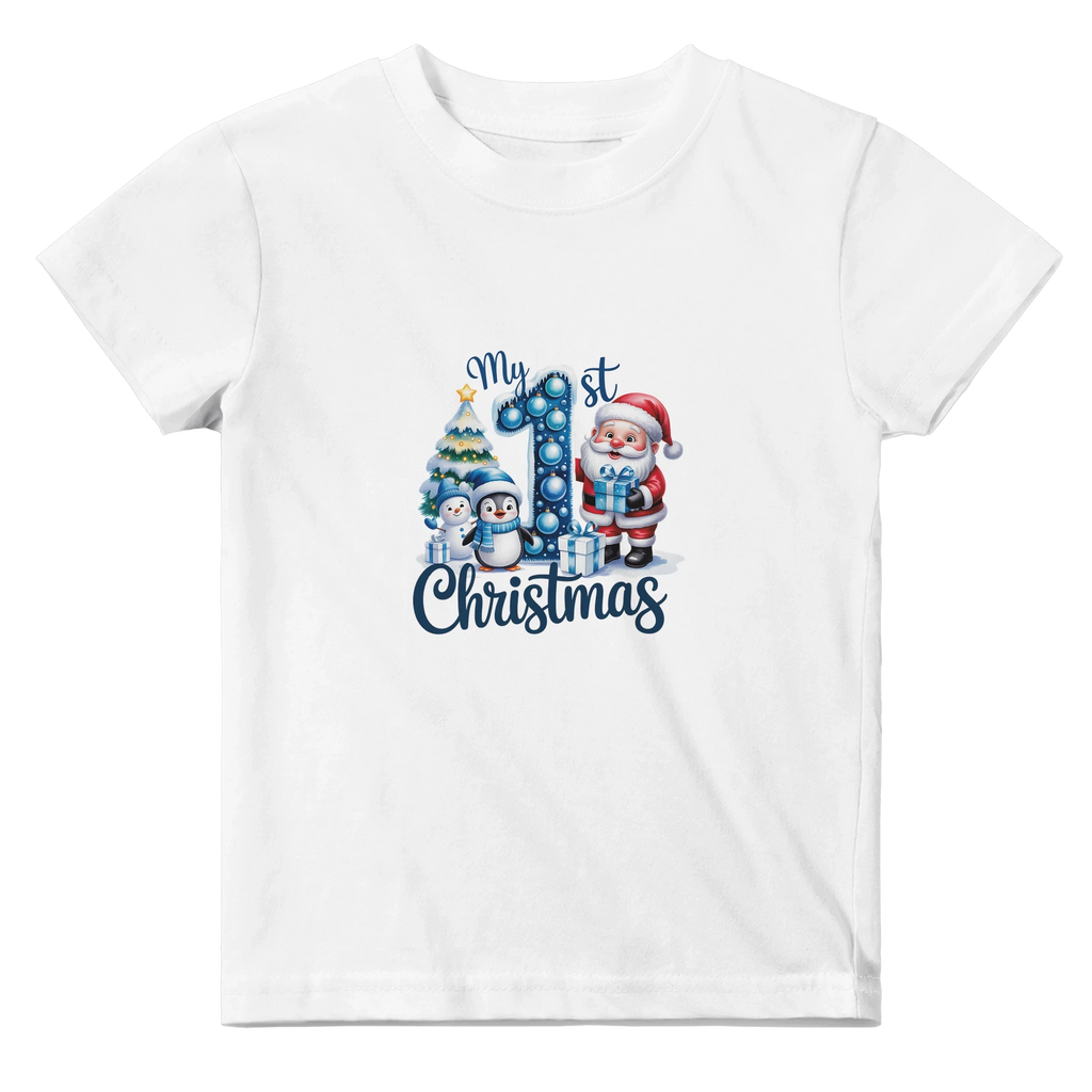 My 1st Christmas Baby Crewneck T-Shirt – 100% Cotton First Christmas Gift