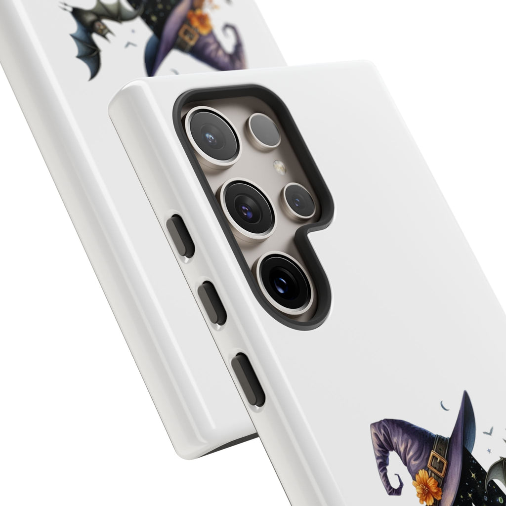 Halloween Witch Initial Phone Case - Letter A Pumpkin, Bat & Potion Cute Fall Phone Cover