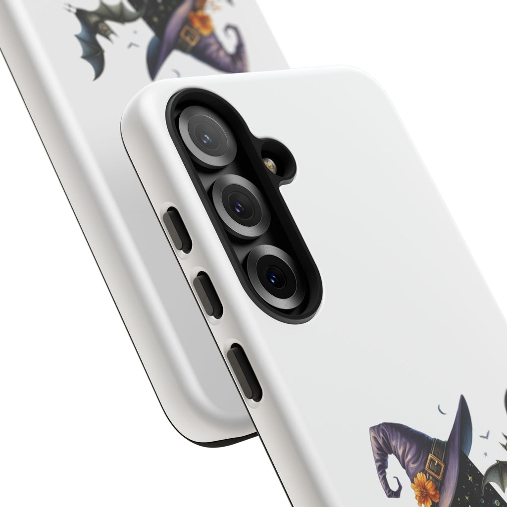 Halloween Witch Initial Phone Case - Letter A Pumpkin, Bat & Potion Cute Fall Phone Cover