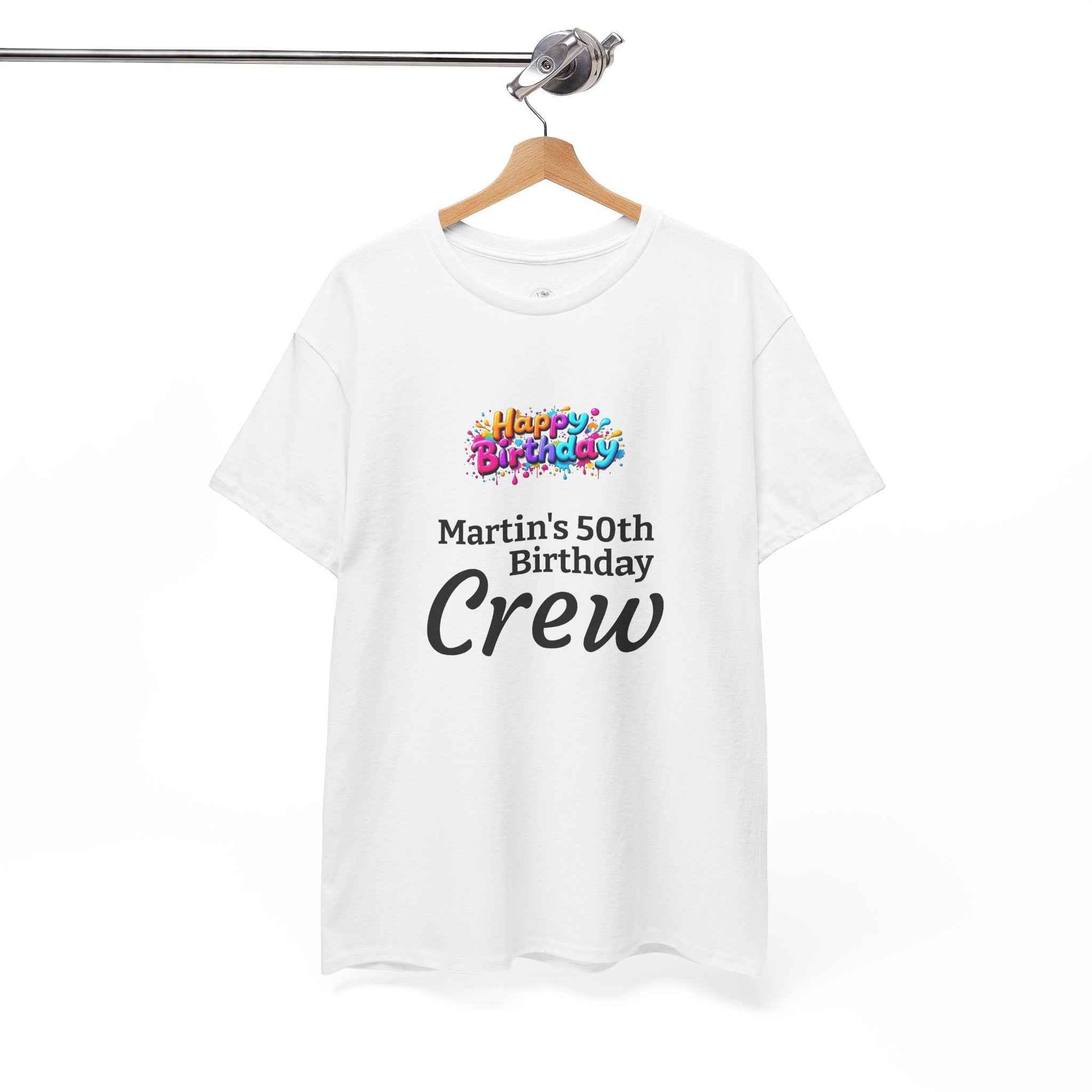 “Martin’s 50th Birthday Crew” Celebration Tee — Birthday Crew Party Shirt