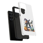 Halloween Witch Initial Phone Case - Letter A Pumpkin, Bat & Potion Cute Fall Phone Cover