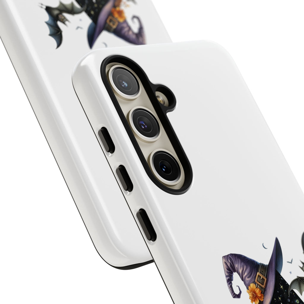 Halloween Witch Initial Phone Case - Letter A Pumpkin, Bat & Potion Cute Fall Phone Cover