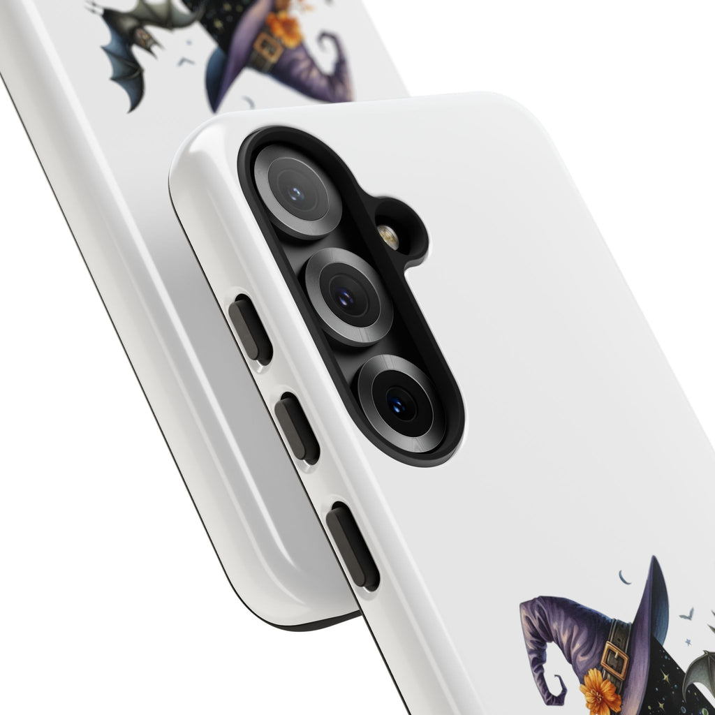 Halloween Witch Initial Phone Case - Letter A Pumpkin, Bat & Potion Cute Fall Phone Cover