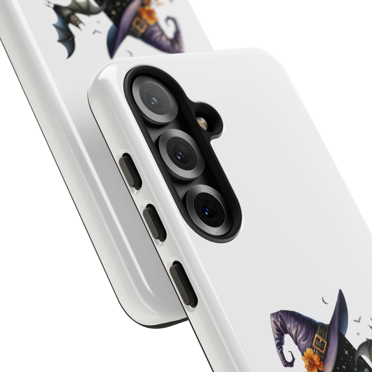 Halloween Witch Initial Phone Case - Letter A Pumpkin, Bat & Potion Cute Fall Phone Cover