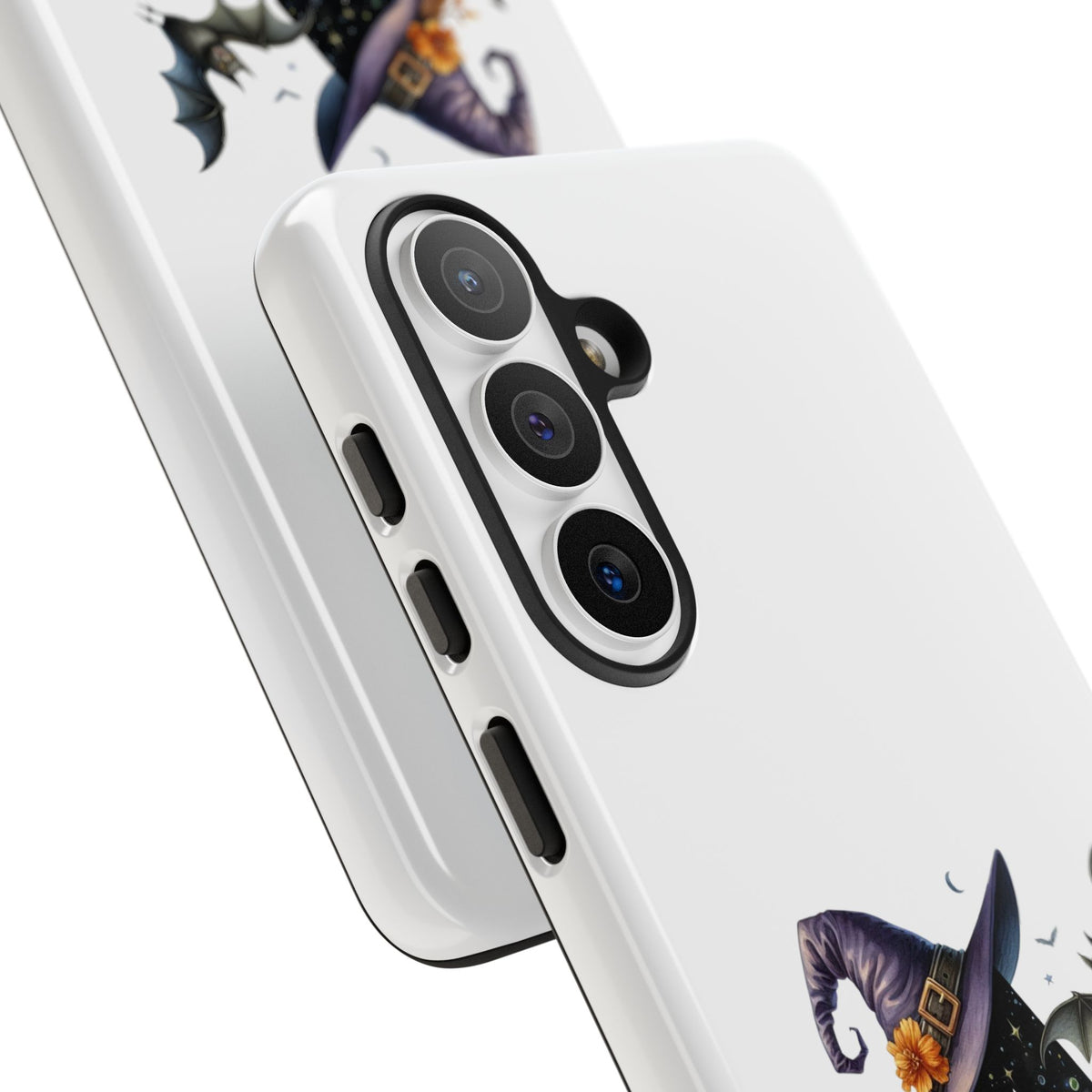 Halloween Witch Initial Phone Case - Letter A Pumpkin, Bat & Potion Cute Fall Phone Cover