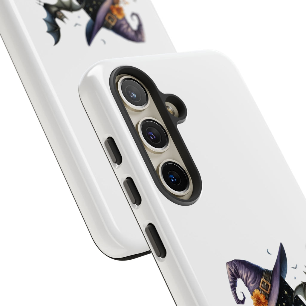 Halloween Witch Initial Phone Case - Letter A Pumpkin, Bat & Potion Cute Fall Phone Cover