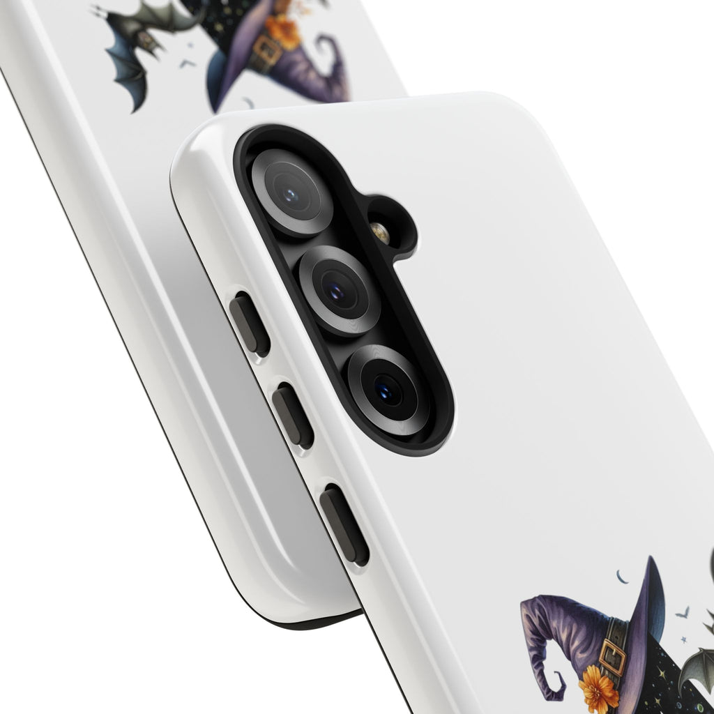Halloween Witch Initial Phone Case - Letter A Pumpkin, Bat & Potion Cute Fall Phone Cover