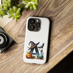 Halloween Witch Initial Phone Case - Letter A Pumpkin, Bat & Potion Cute Fall Phone Cover
