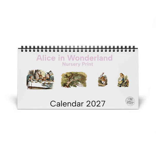 Alice in Wonderland 2027 Desk Calendar — Vintage Nursery Print Simplex