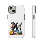 Halloween Witch Initial Phone Case - Letter A Pumpkin, Bat & Potion Cute Fall Phone Cover
