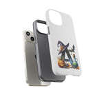 Halloween Witch Initial Phone Case - Letter A Pumpkin, Bat & Potion Cute Fall Phone Cover