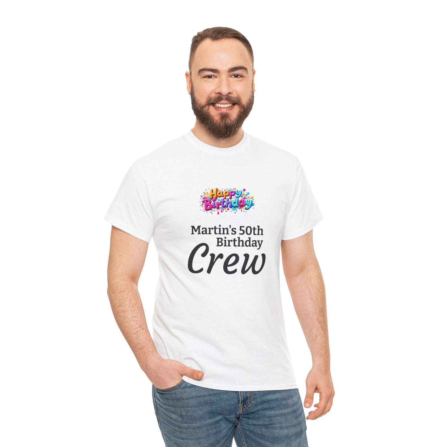 “Martin’s 50th Birthday Crew” Celebration Tee — Birthday Crew Party Shirt