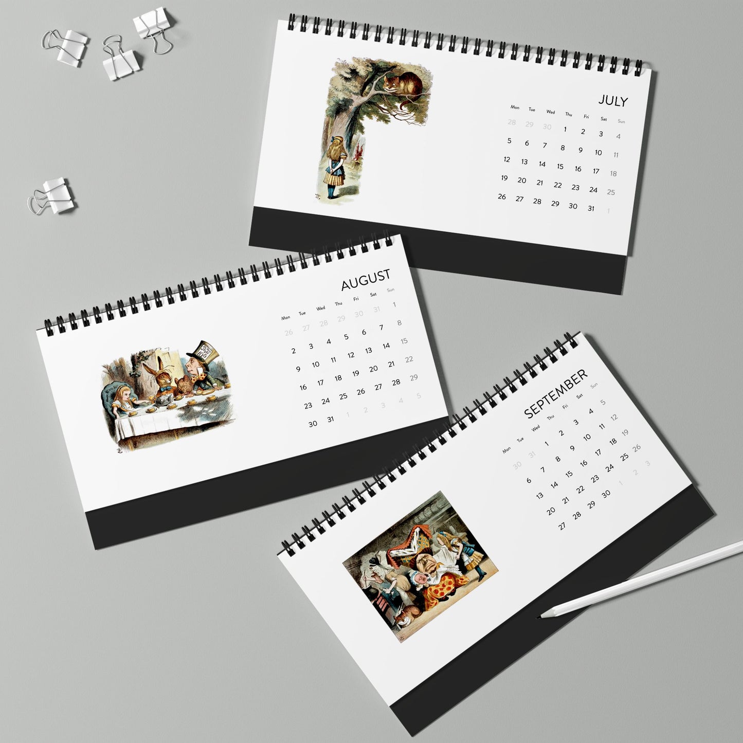 Alice in Wonderland 2027 Desk Calendar — Vintage Nursery Print Simplex