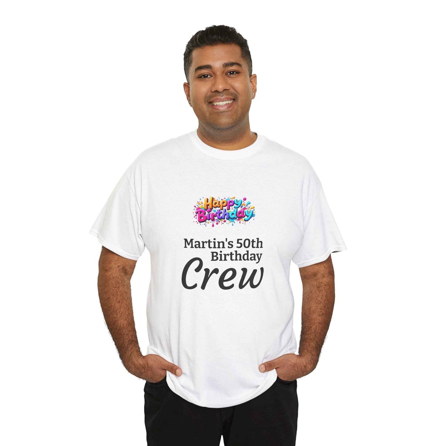 “Martin’s 50th Birthday Crew” Celebration Tee — Birthday Crew Party Shirt