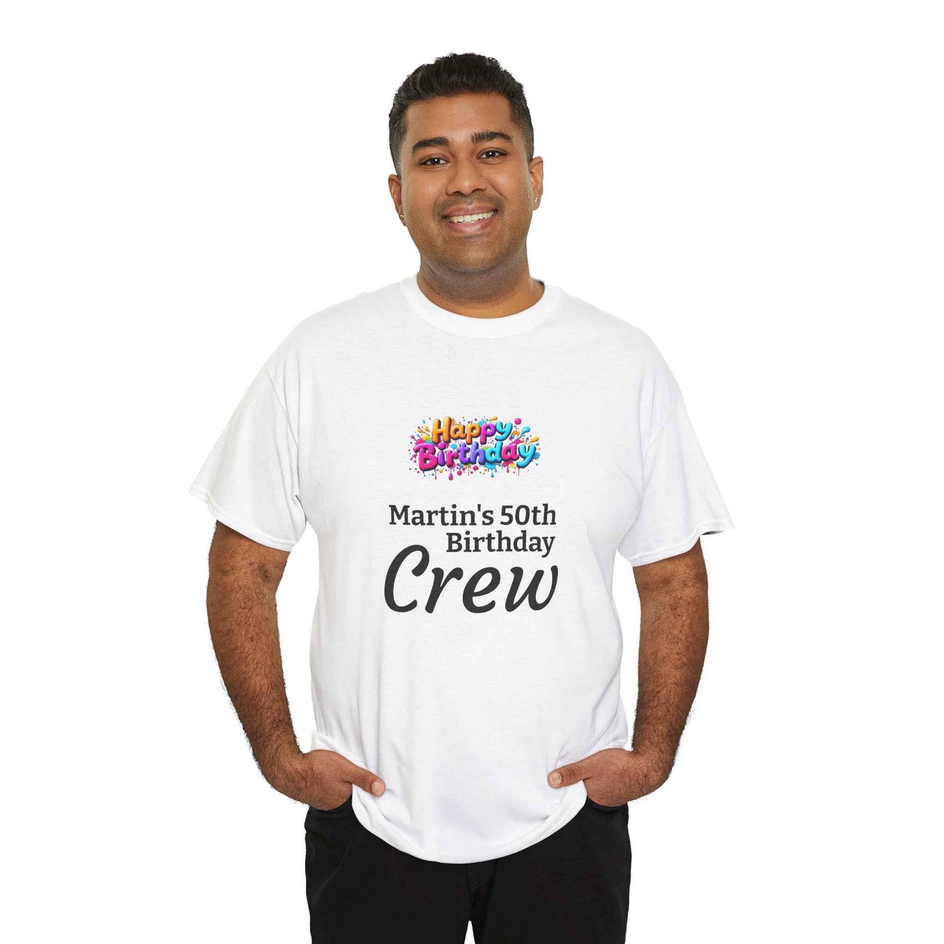 “Martin’s 50th Birthday Crew” Celebration Tee — Birthday Crew Party Shirt