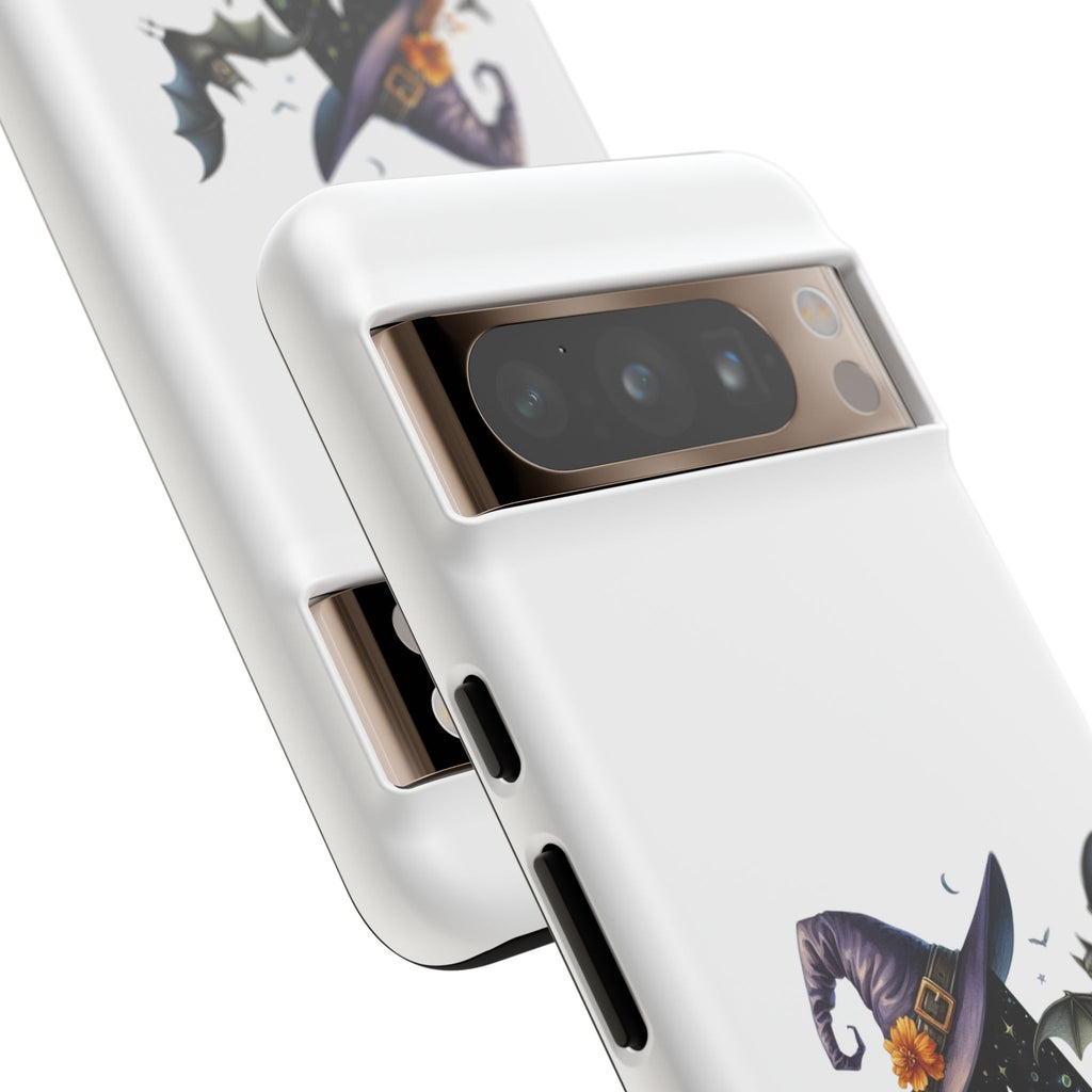 Halloween Witch Initial Phone Case - Letter A Pumpkin, Bat & Potion Cute Fall Phone Cover