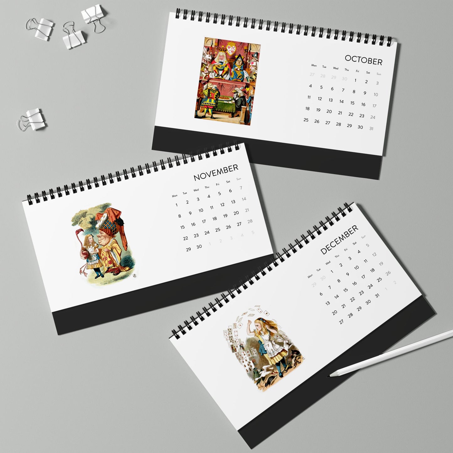Alice in Wonderland 2027 Desk Calendar — Vintage Nursery Print Simplex