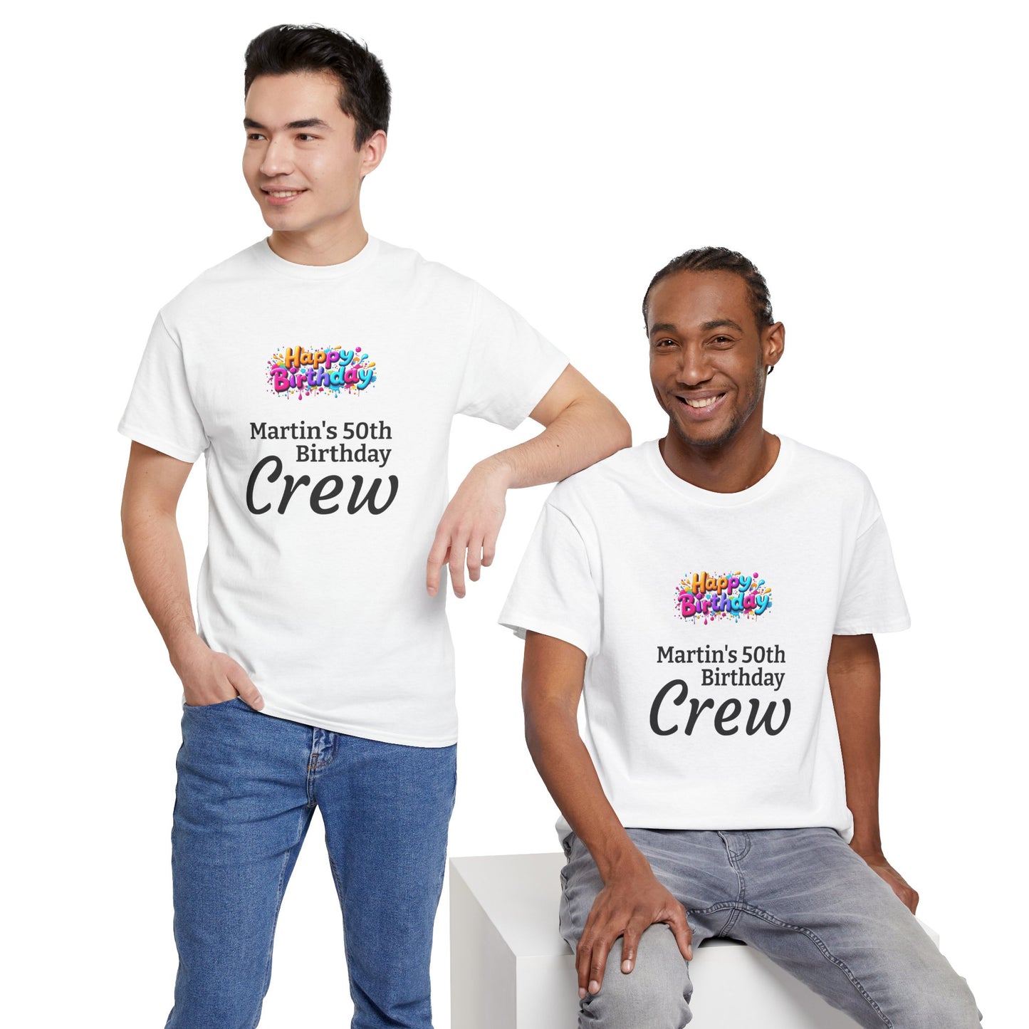 “Martin’s 50th Birthday Crew” Celebration Tee — Birthday Crew Party Shirt
