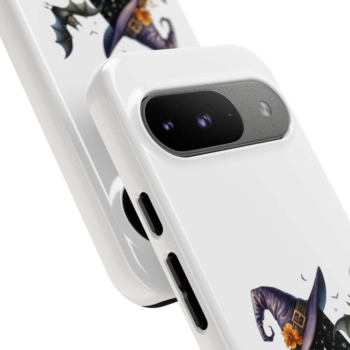 Halloween Witch Initial Phone Case - Letter A Pumpkin, Bat & Potion Cute Fall Phone Cover