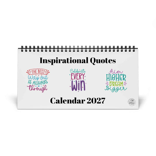 Inspirational Quotes Desk Calendar 2027 — Motivational Monthly Grid