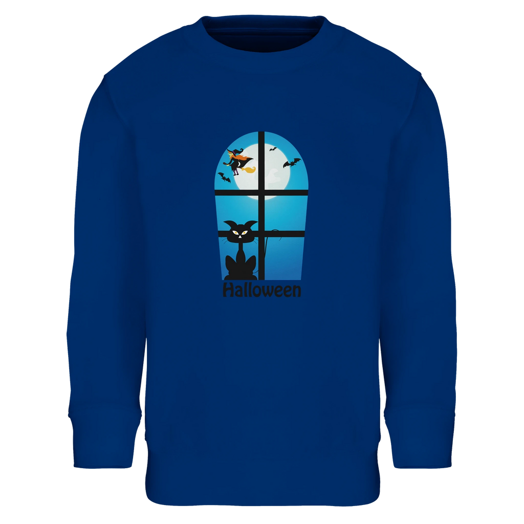 Kids Halloween Window Print Sweatshirt – Soft Cotton Blend Jumper