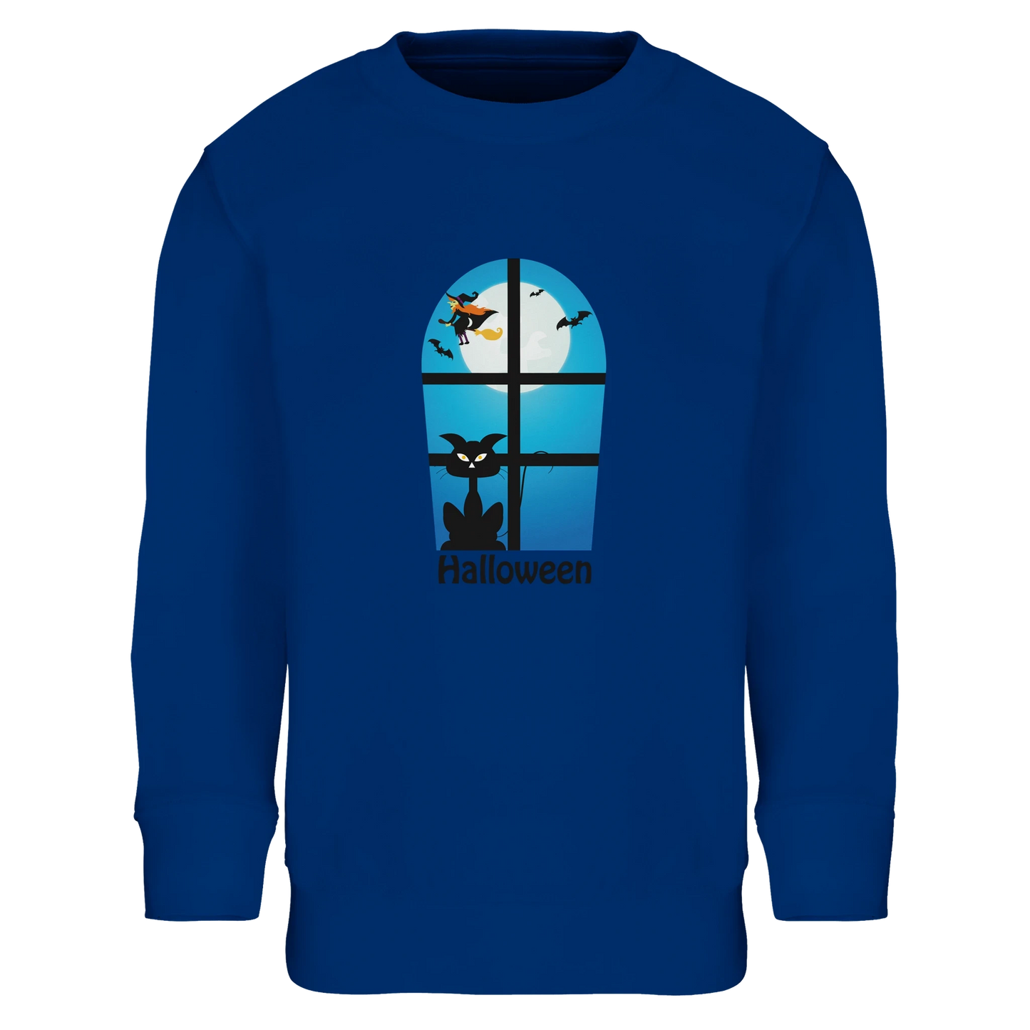Kids Halloween Window Print Sweatshirt – Soft Cotton Blend Jumper