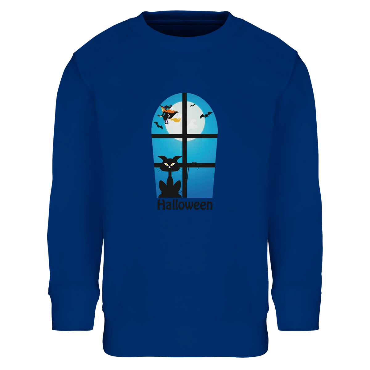 Kids Halloween Window Print Sweatshirt – Soft Cotton Blend Jumper