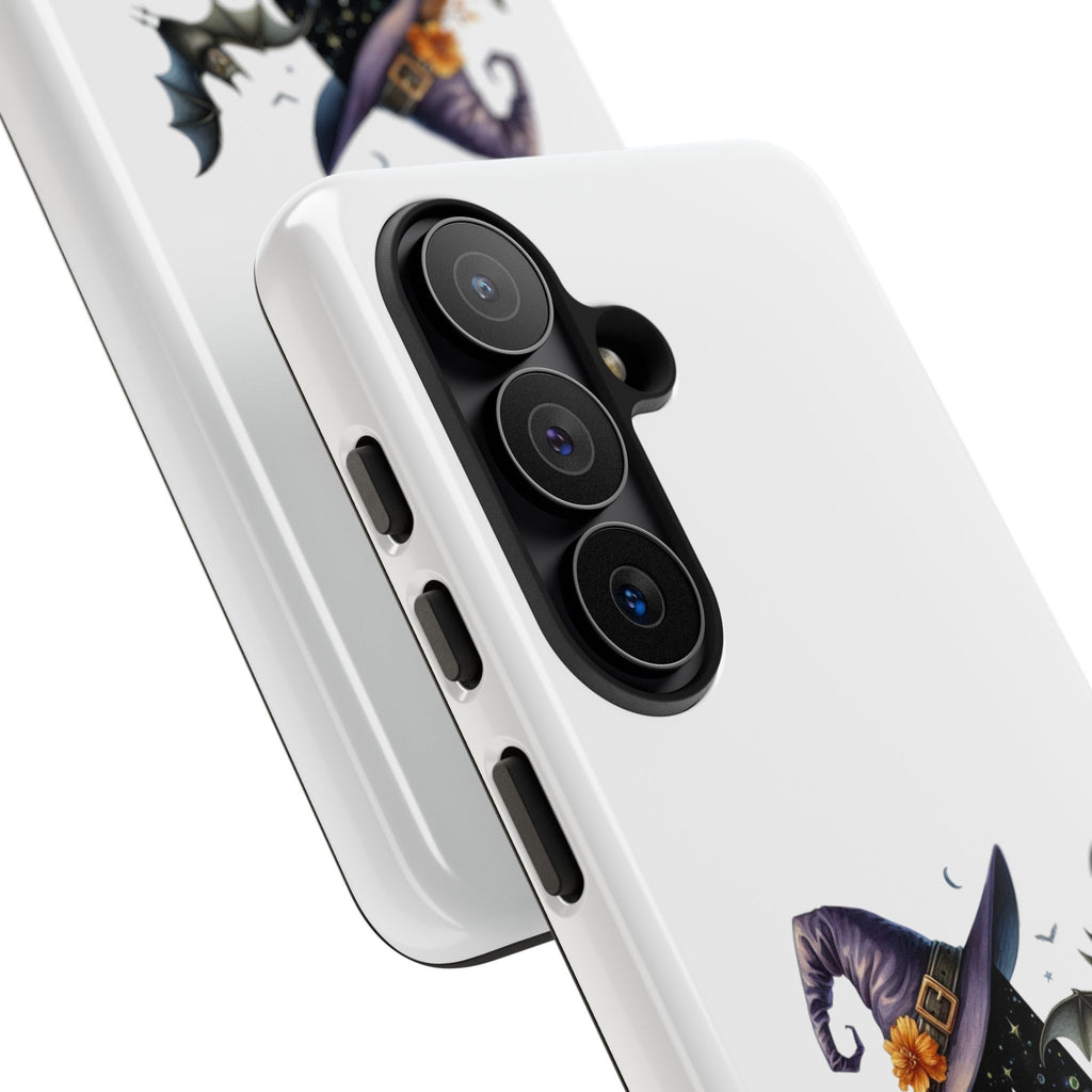 Halloween Witch Initial Phone Case - Letter A Pumpkin, Bat & Potion Cute Fall Phone Cover