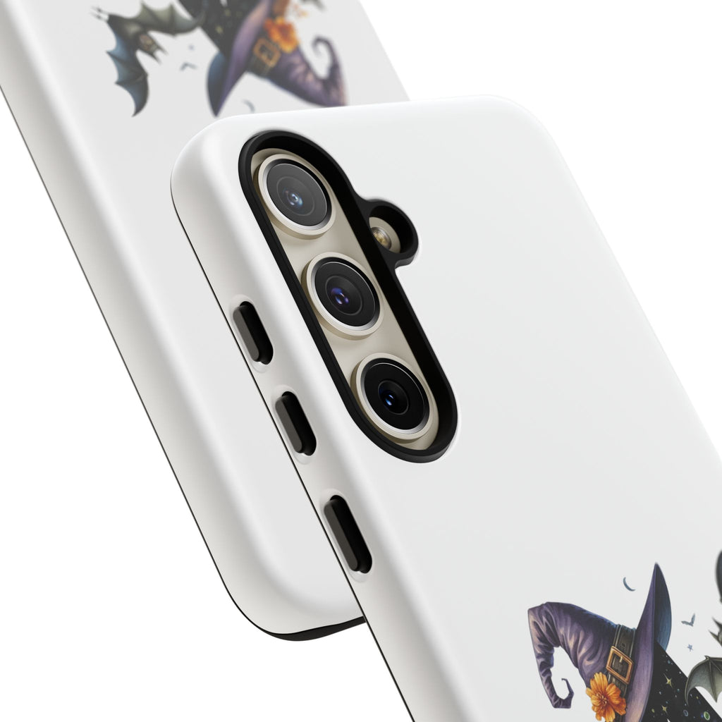 Halloween Witch Initial Phone Case - Letter A Pumpkin, Bat & Potion Cute Fall Phone Cover