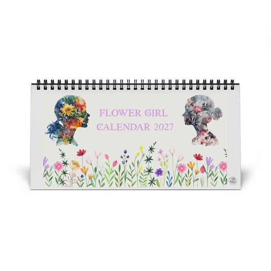 Flower Girl 2027 Desk Calendar — Simplex Spiral Desk Planner
