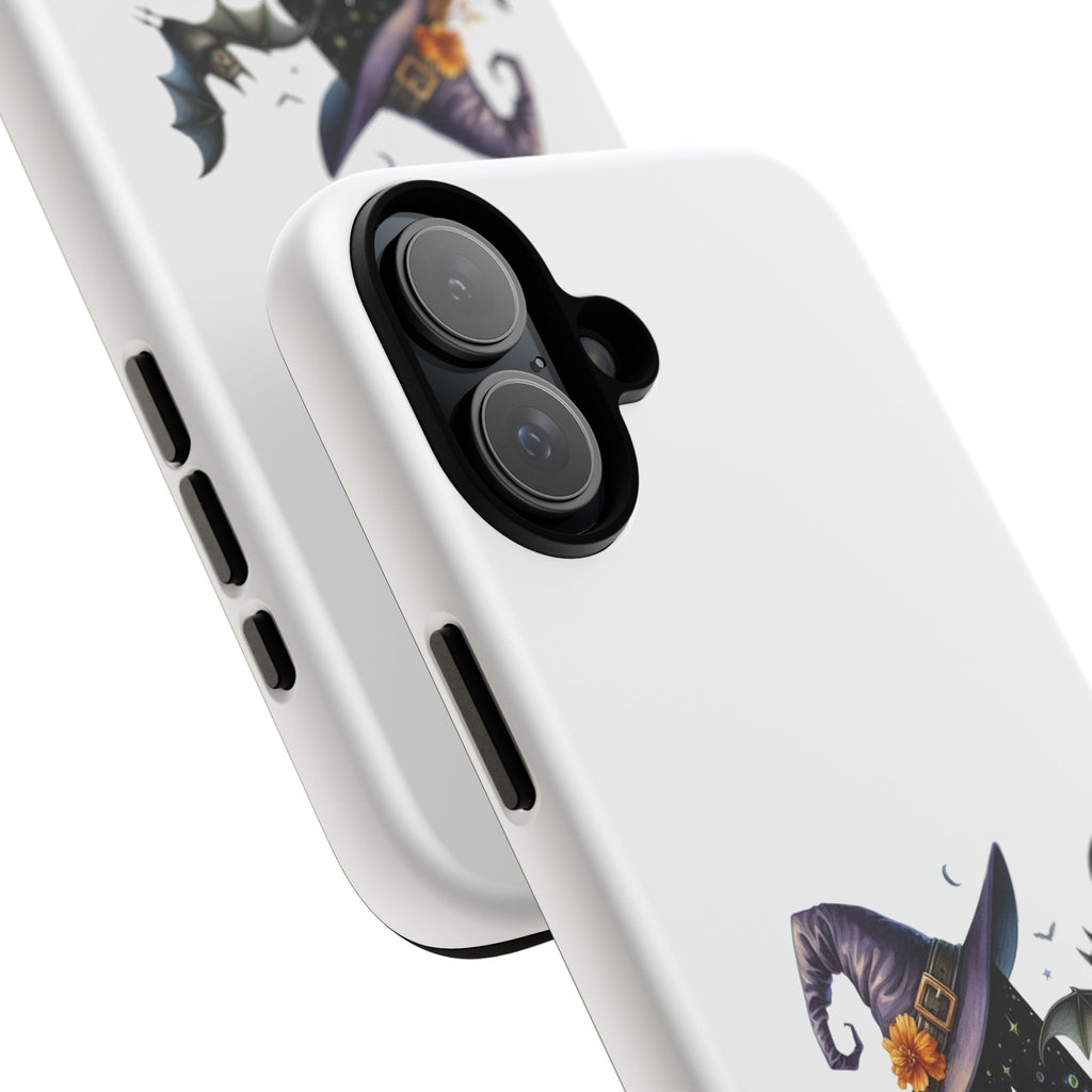 Halloween Witch Initial Phone Case - Letter A Pumpkin, Bat & Potion Cute Fall Phone Cover