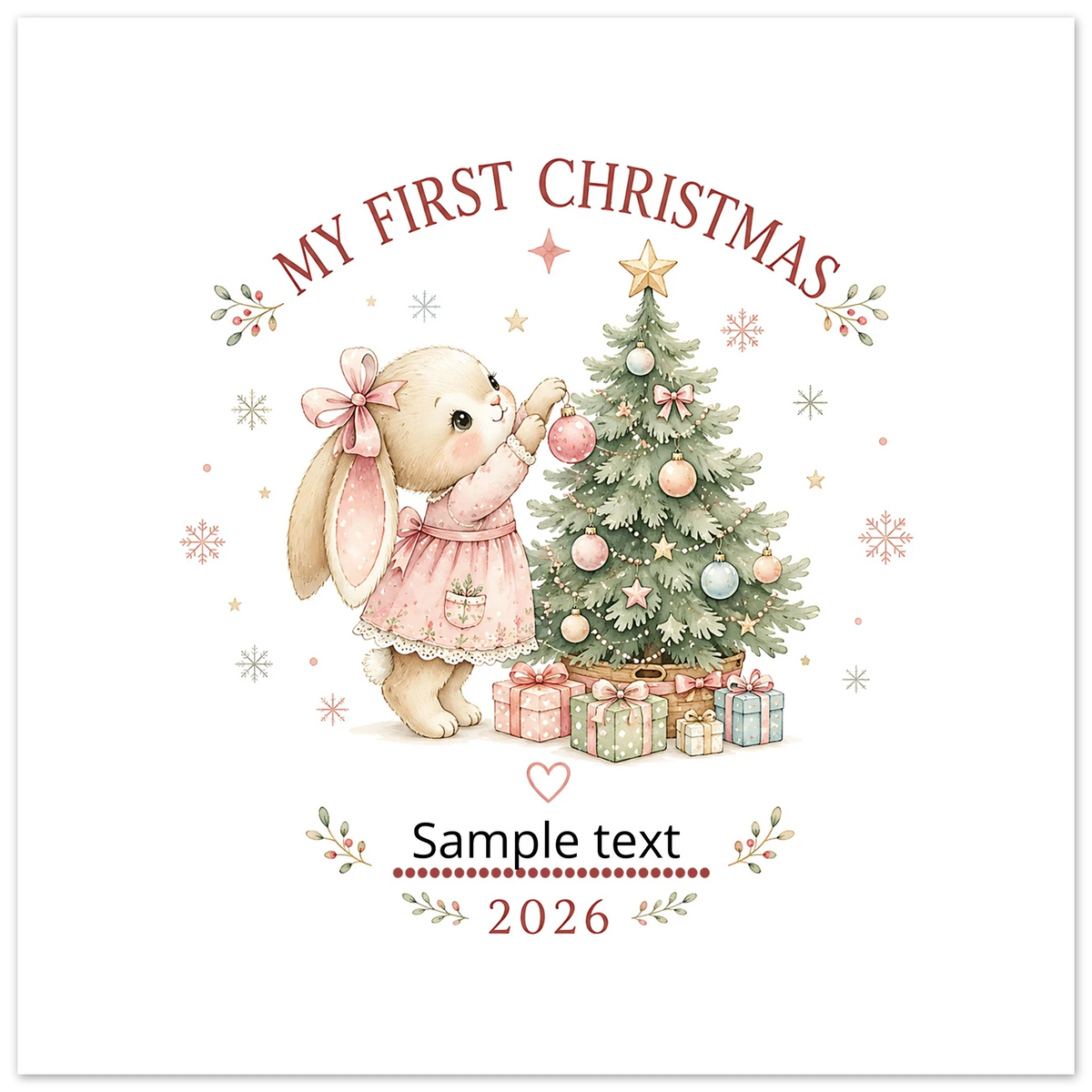Personalised 'My First Christmas' Rabbit Glass Ornament – Keepsake Gift