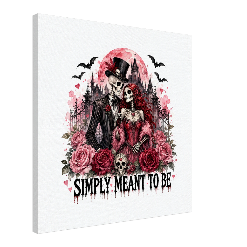 Simply Meant to be Halloween Couple Canvas - Romantic Gothic Wall Art