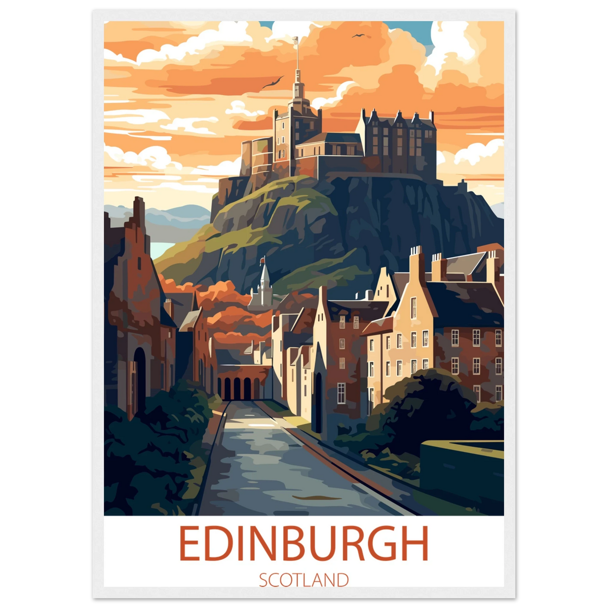 Vintage Style Travel Destination Framed Poster – Premium Wooden Wall Art