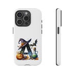 Halloween Witch Initial Phone Case - Letter A Pumpkin, Bat & Potion Cute Fall Phone Cover