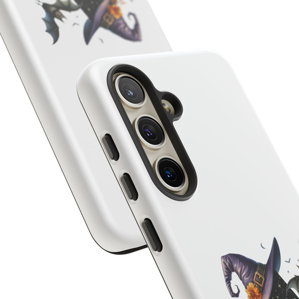 Halloween Witch Initial Phone Case - Letter A Pumpkin, Bat & Potion Cute Fall Phone Cover