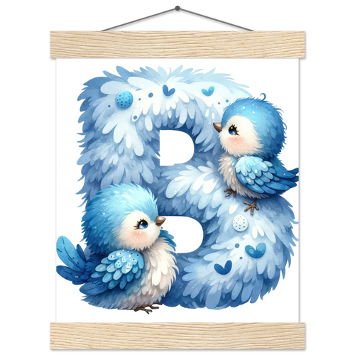 Animal Alphabet Poster with Pine Hanger - Educational Nursery Wall Art