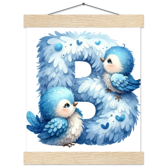Animal Alphabet Poster with Pine Hanger - Educational Nursery Wall Art