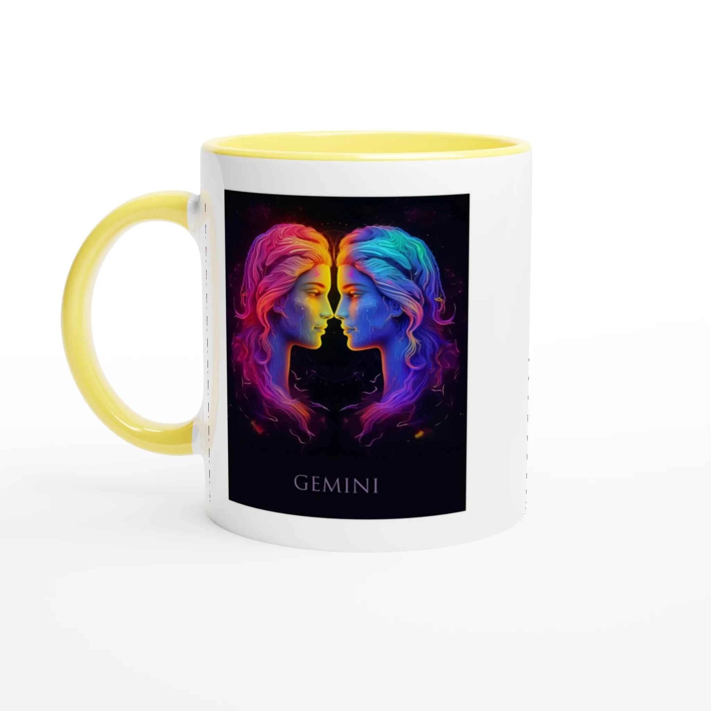 Neon Zodiac Sign Ceramic Mug Collection – 11oz Coloured Rim & Handle