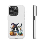Halloween Witch Initial Phone Case - Letter A Pumpkin, Bat & Potion Cute Fall Phone Cover