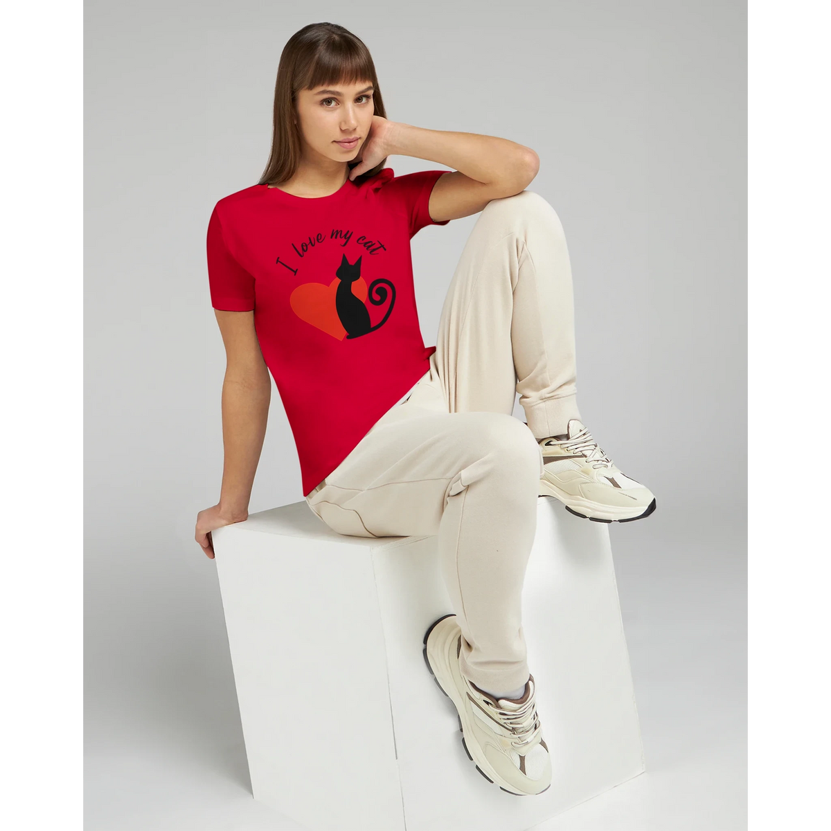 I Love My Cat Relaxed Fit Women's T-Shirt – Premium Cotton Tee